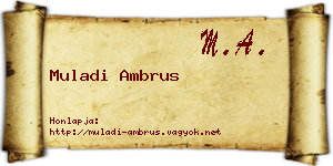 Muladi Ambrus névjegykártya